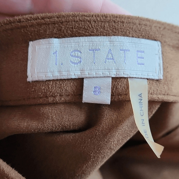 1.State Caramel Brown Mini Skirt With Zipper Detail Size 8 (3049) - Picture 5 of 6